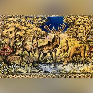 Large Vintage Deer Tapestry